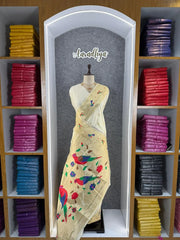 Pure Kanchipuram Paithani Silk Parrot Design Saree