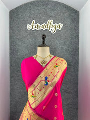 Pure Kanchipuram Paithani Silk Parrot Design Saree