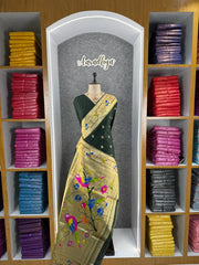 Pure Kanchipuram Paithani Silk Parrot Design Saree