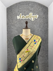 Pure Kanchipuram Paithani Silk Parrot Design Saree