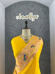 Pure Kanchipuram Paithani Silk Parrot Design Saree