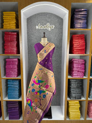 Pure Kanchipuram Paithani Silk Parrot Design Saree