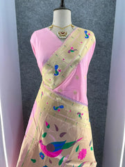 Pure Kanchipuram Paithani Silk Parrot Design Saree