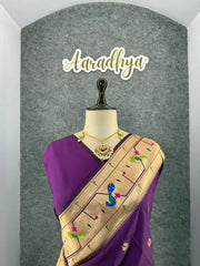 Pure Kanchipuram Paithani Silk Parrot Design Saree