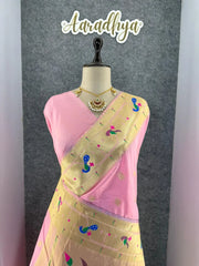 Pure Kanchipuram Paithani Silk Parrot Design Saree