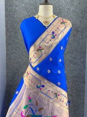 Pure Kanchipuram Paithani Silk Parrot Design Saree