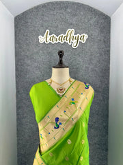 Pure Kanchipuram Paithani Silk Parrot Design Saree