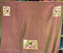 Pure Kanchipuram Paithani Silk Parrot Design Saree