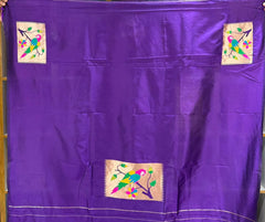 Pure Kanchipuram Paithani Silk Parrot Design Saree