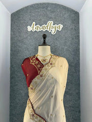 Heavy Rangoli Silk (soft) Material Embroidery Work Saree