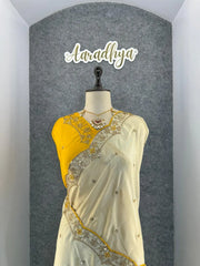 Heavy Rangoli Silk (soft) Material Embroidery Work Saree