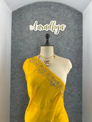 Heavy Rangoli Silk (soft) Material Embroidery Work Saree