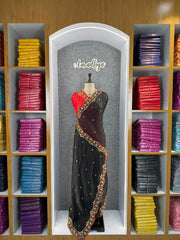 Heavy Rangoli Silk (soft) Material Embroidery Work Saree