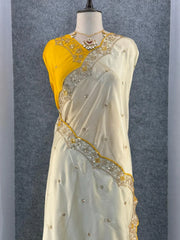 Heavy Rangoli Silk (soft) Material Embroidery Work Saree