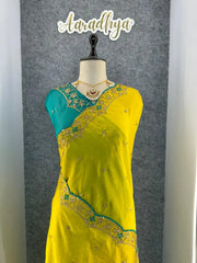 Heavy Rangoli Silk (soft) Material Embroidery Work Saree