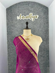 Premium Soft Pure Linen Silk Rajhans Saree