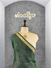 Premium Soft Pure Linen Silk Rajhans Saree