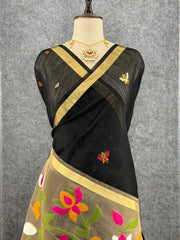 Premium Soft Pure Linen Silk Rajhans Saree