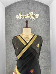 Premium Soft Pure Linen Silk Rajhans Saree