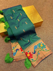 Soft Silk Peacock Design Paithani Saree