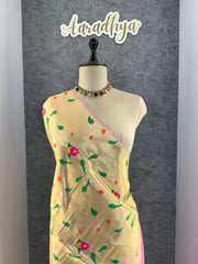 Floral Meena Zari Pallu Paithani Silk Saree