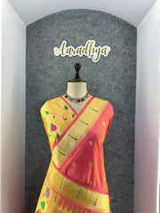 Floral Meena Zari Pallu Paithani Silk Saree