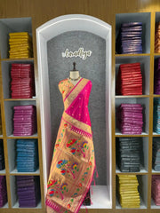 Floral Meena Zari Pallu Paithani Silk Saree