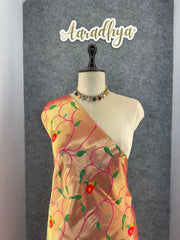 Floral Meena Zari Pallu Paithani Silk Saree