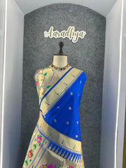 Floral Meena Zari Pallu Paithani Silk Saree