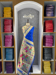 Floral Meena Zari Pallu Paithani Silk Saree