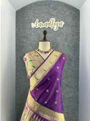 Floral Meena Zari Pallu Paithani Silk Saree