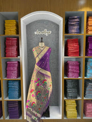 Floral Meena Zari Pallu Paithani Silk Saree