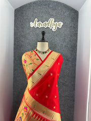 Floral Meena Zari Pallu Paithani Silk Saree