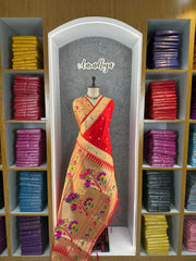 Floral Meena Zari Pallu Paithani Silk Saree