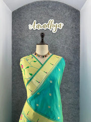 Floral Meena Zari Pallu Paithani Silk Saree