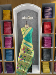 Floral Meena Zari Pallu Paithani Silk Saree