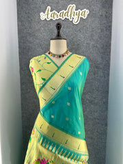 Floral Meena Zari Pallu Paithani Silk Saree