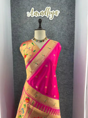 Floral Meena Zari Pallu Paithani Silk Saree