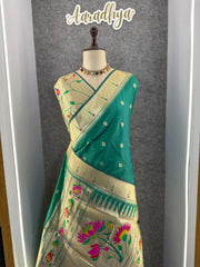 Floral Meena Zari Pallu Paithani Silk Saree