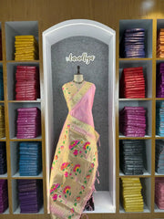 Floral Meena Zari Pallu Paithani Silk Saree