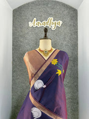 Most Trending Swan Lotus Khadi Raw SIlk Paithani Saree