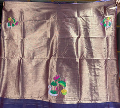 Most Trending Swan Lotus Khadi Raw SIlk Paithani Saree