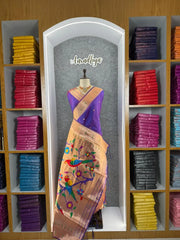 Kanchivaram Paithani Silk Big Parrot Zari Border Saree