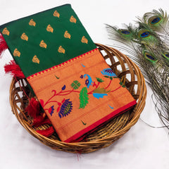 Traditional Wedding Marigold Paithani Saree