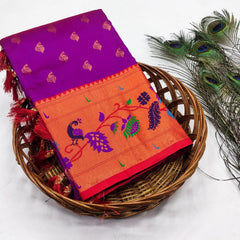 Traditional Wedding Marigold Paithani Saree