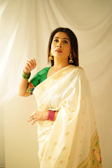 Floral Meena Zari Pallu Paithani Silk Saree