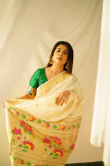 Floral Meena Zari Pallu Paithani Silk Saree