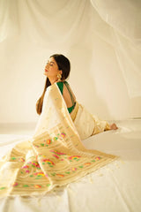 Floral Meena Zari Pallu Paithani Silk Saree