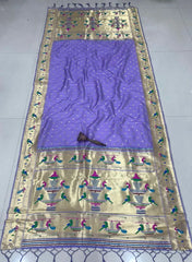 Dupatta - Pure Zari Peacock Motif Paithani Dupatta