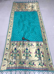 Dupatta - Pure Zari Peacock Motif Paithani Dupatta